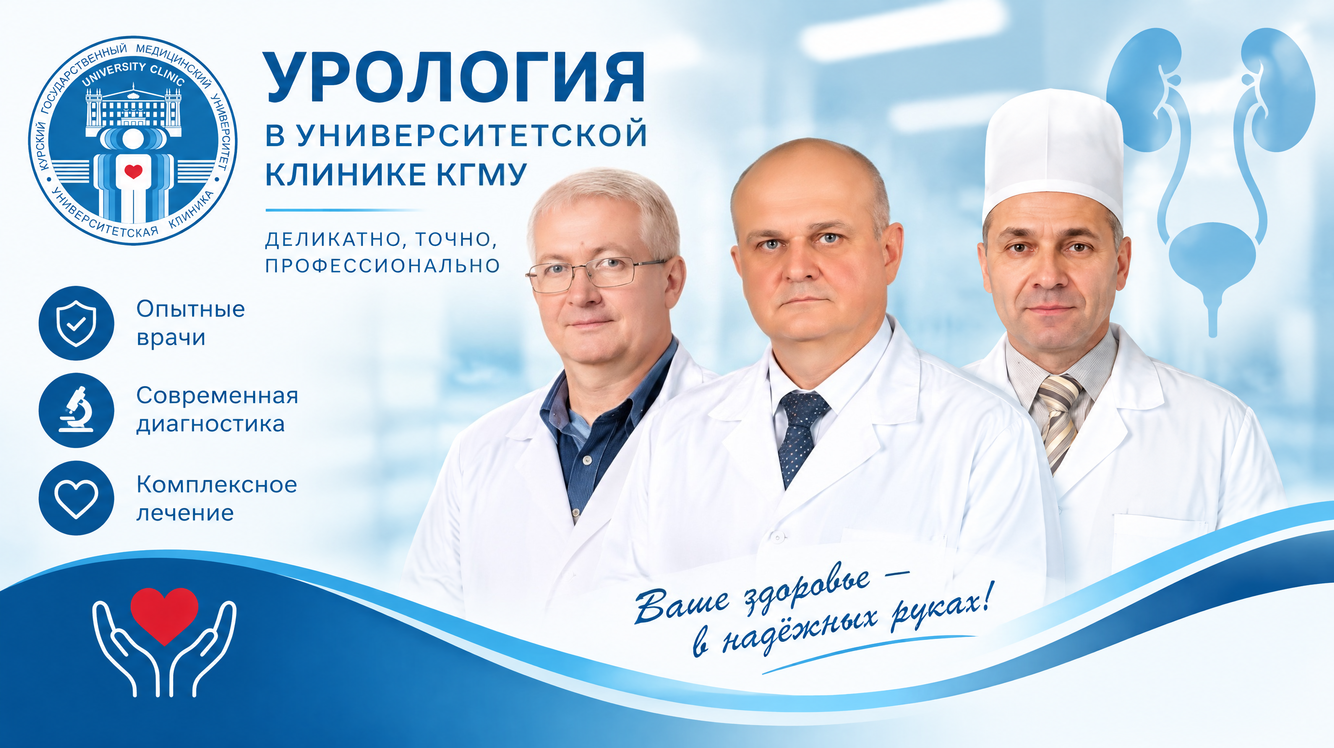 🩺 УРОЛОГИЯ В УНИВЕРСИТЕТСКОЙ КЛИНИКЕ КГМУ: ДЕЛИКАТНО, ТОЧНО, ПРОФЕССИОНАЛЬНО